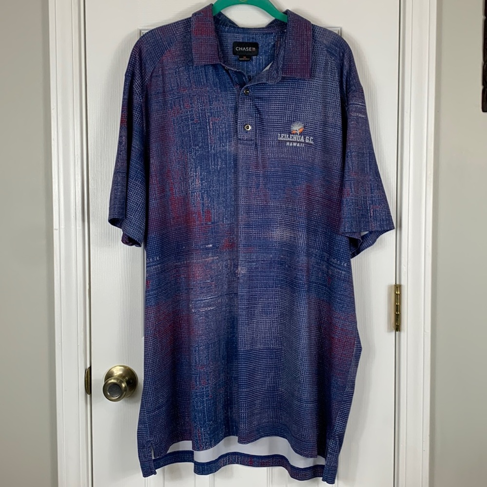 Chase 54 multi colored short sleeved golf polo shirt size XL. Leilehua GC Hawaii